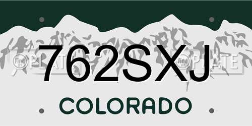 762SXJ Colorado License Plate