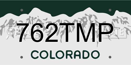 762TMP Colorado License Plate