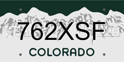 762XSF Colorado License Plate