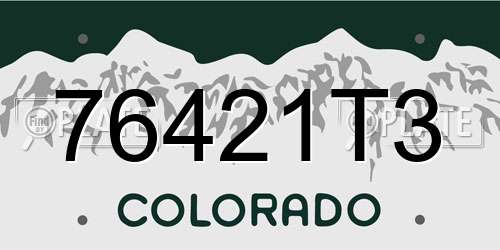 76421T3 Colorado License Plate
