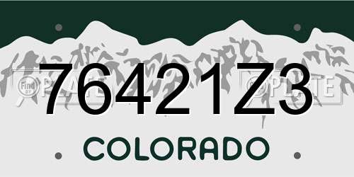 76421Z3 Colorado License Plate