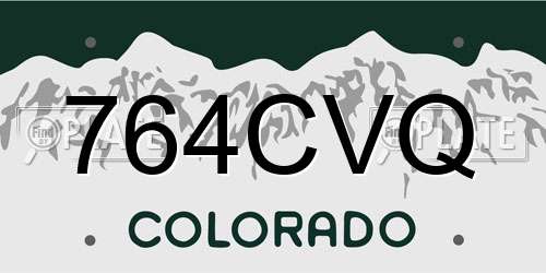 764CVQ Colorado License Plate