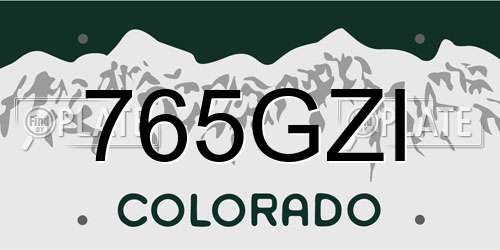 765GZI Colorado License Plate