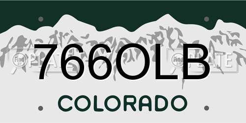 766OLB Colorado License Plate