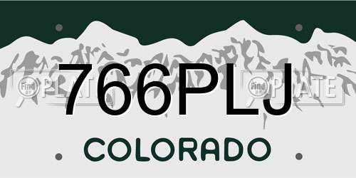 766PLJ Colorado License Plate