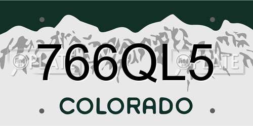 766QL5 Colorado License Plate