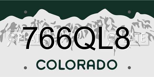 766QL8 Colorado License Plate