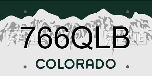 766QLB Colorado License Plate