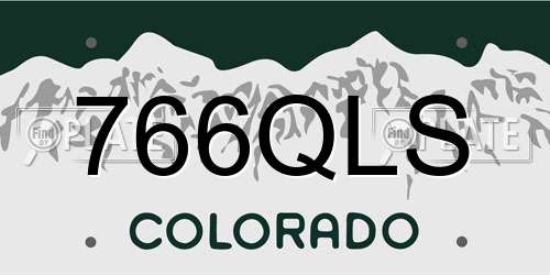 766QLS Colorado License Plate
