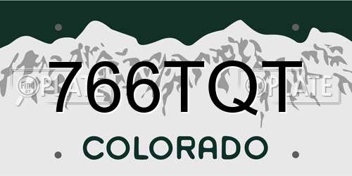 766TQT Colorado License Plate