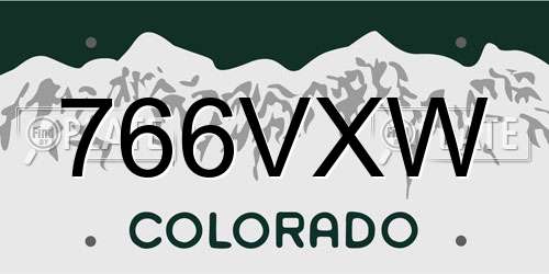 766VXW Colorado License Plate
