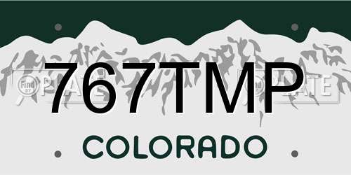 767TMP Colorado License Plate