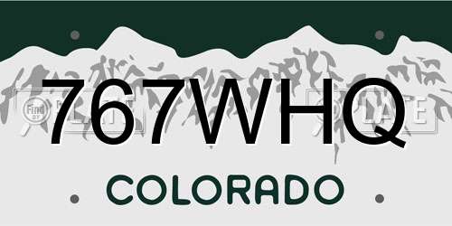 767WHQ Colorado License Plate