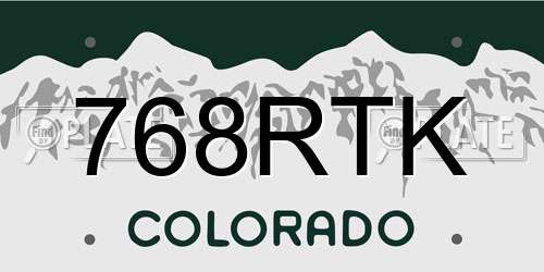 768RTK Colorado License Plate