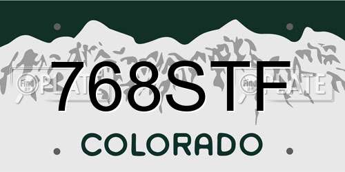 768STF Colorado License Plate