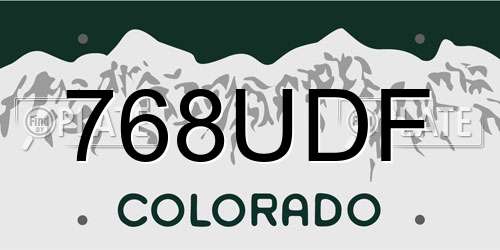 768UDF Colorado License Plate