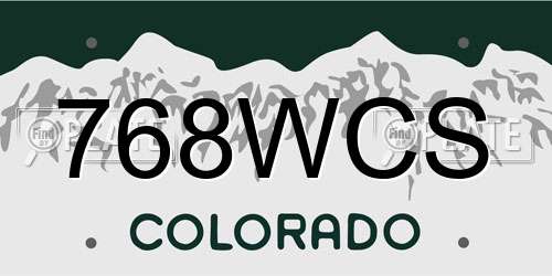 768WCS Colorado License Plate