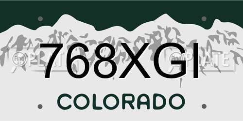 768XGI Colorado License Plate