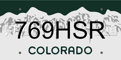 769HSR Colorado License Plate