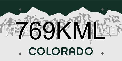 769KML Colorado License Plate