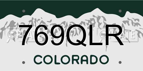 769QLR Colorado License Plate