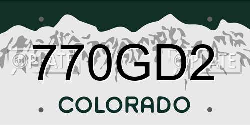 770GD2 Colorado License Plate