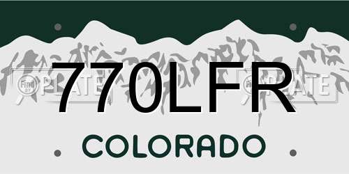 770LFR Colorado License Plate