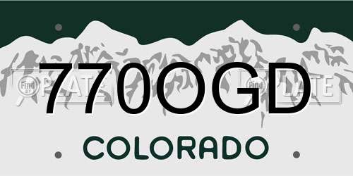 770OGD Colorado License Plate