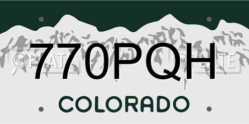 770PQH Colorado License Plate
