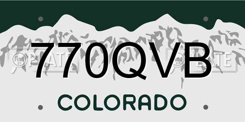 770QVB Colorado License Plate