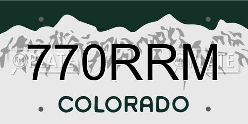770RRM Colorado License Plate