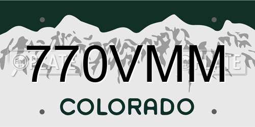 770VMM Colorado License Plate
