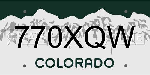 770XQW Colorado License Plate