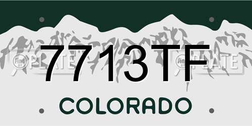 7713TF Colorado License Plate