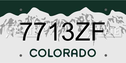 7713ZF Colorado License Plate