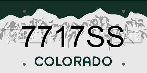 7717SS Colorado License Plate
