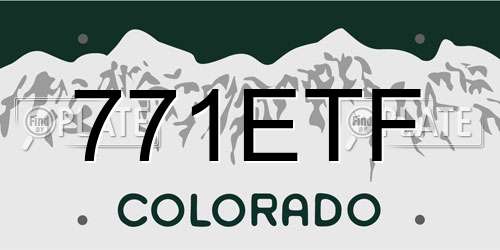 771ETF Colorado License Plate