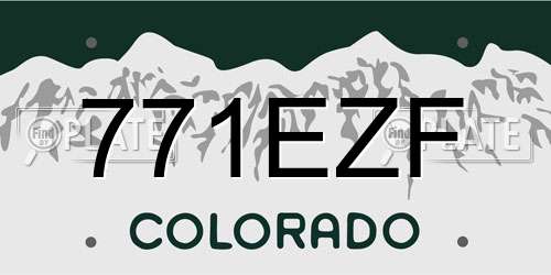 771EZF Colorado License Plate