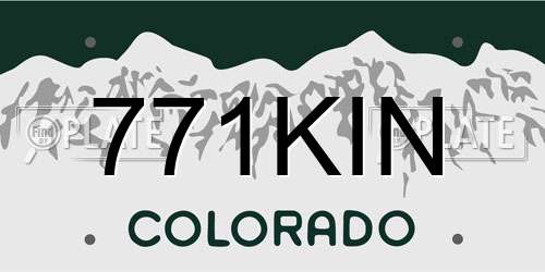 771KIN Colorado License Plate