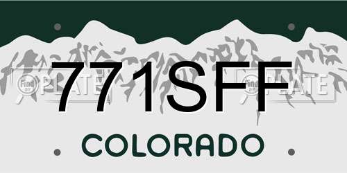 771SFF Colorado License Plate