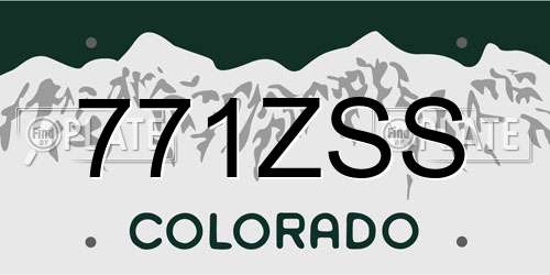 771ZSS Colorado License Plate