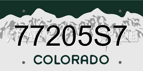 77205S7 Colorado License Plate