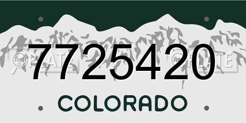 7725420 Colorado License Plate