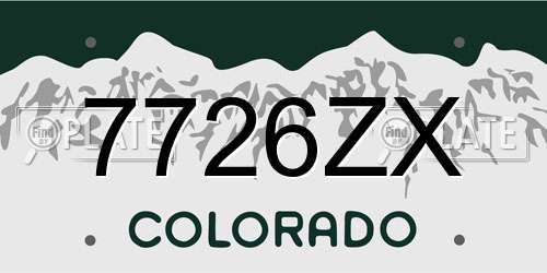 7726ZX Colorado License Plate
