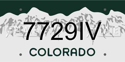 7729IV Colorado License Plate