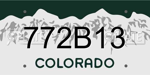 772B13 Colorado License Plate