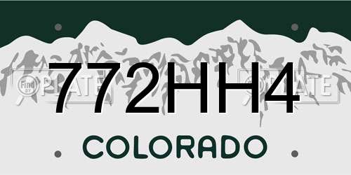 772HH4 Colorado License Plate