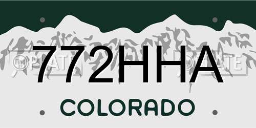772HHA Colorado License Plate