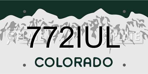 772IUL Colorado License Plate