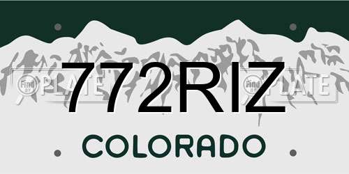 772RIZ Colorado License Plate